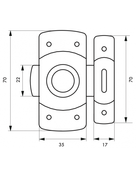 Verrous de meuble VERROU 30 / 35 / 40 mm - laiton chromé OU laqué blanc 00100931
