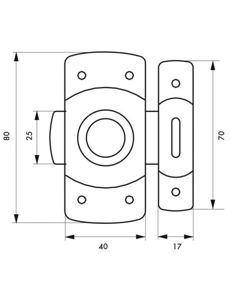 Verrous de meuble VERROU 30 / 35 / 40 mm - laiton chromé OU laqué blanc 00100931
