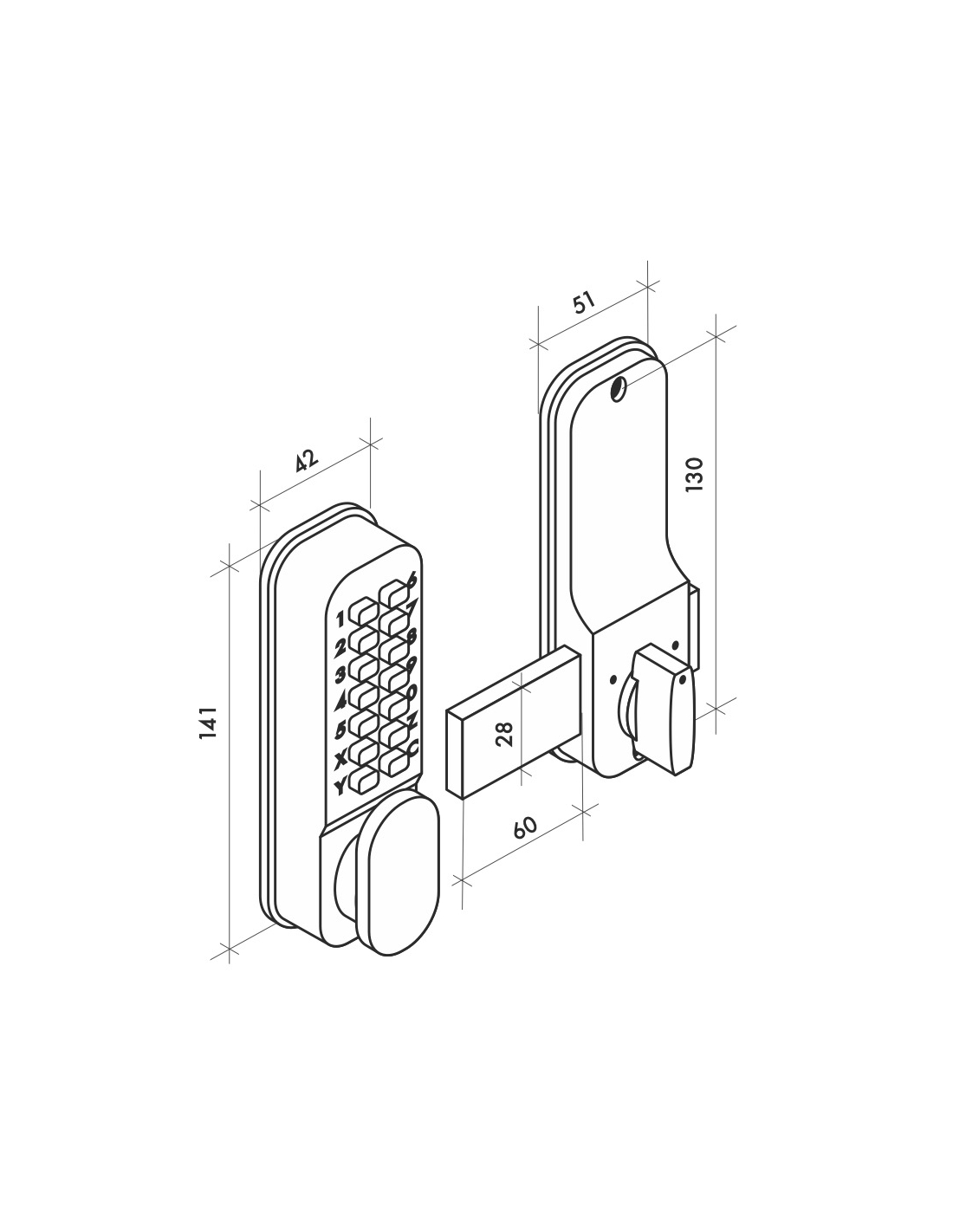 Serrure de porte mécanique Noref, serrure à combinaison, serrure à  combinaison mécanique étanche mot de passe de porte de bureau serrures  codées sécurité de porte 