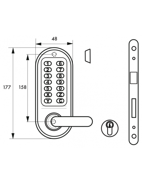 Verrous de porte intérieure Serrure avec béquille double pour serrure à encastrer (non fournie) 00072693