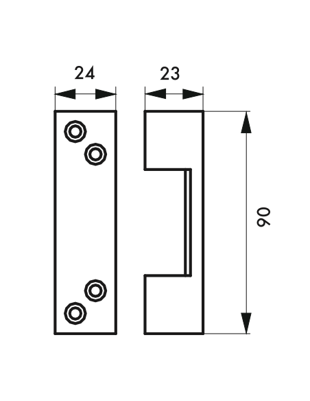 GACHE pour huisserie métallique OU pour porte à recouvrement bronze (plusieurs finitions possibles) 00101013