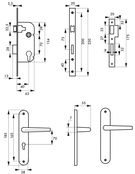 Axe à 40 / A CYLINDRE, 1TOUR - porte principale 00401104