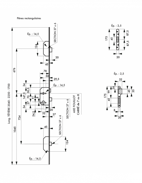 Serrure à encastrer multipoints - TRIMAX 00005619