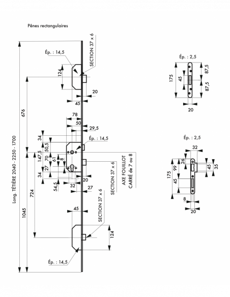 Serrure à encastrer multipoints - TRIMAX - A2P* 00000600