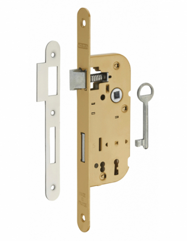 Serrure à encastrer - Axe 40mm - pêne dormant 1/2 tour - porte d'intérieur 00401192