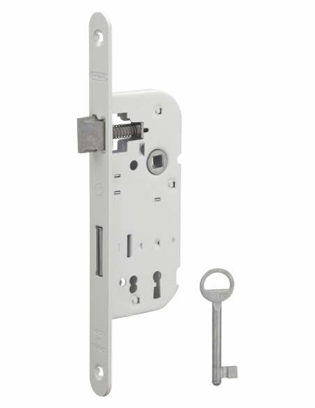 Serrure à encastrer NF - Axe 40mm - pêne dormant 1/2 tour - porte d'intérieur 00401502