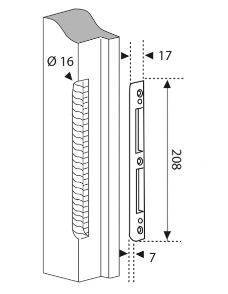 Gâche pour serrure FERCO by THIRARD, porte bois ou PVC, en applique ou à encastrer 00077037