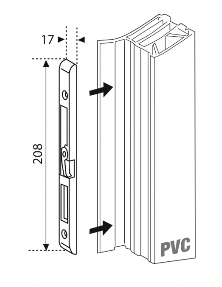 Gâche pour serrure FERCO by THIRARD, porte bois ou PVC, en applique ou à encastrer 00077037