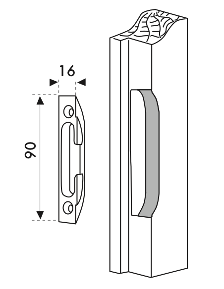Gâche pour serrure FERCO by THIRARD, porte bois ou PVC, en applique ou à encastrer 00077037