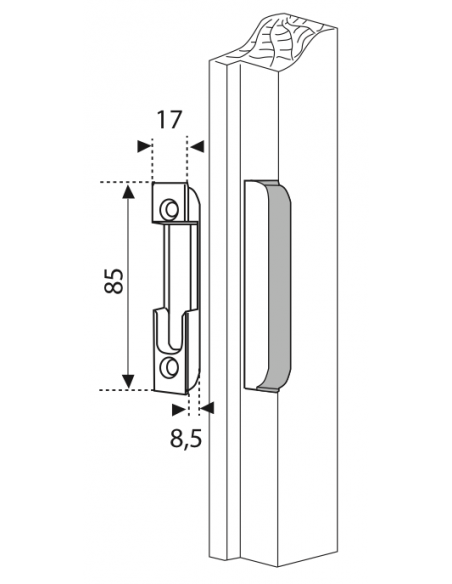 Gâche pour serrure FERCO by THIRARD, porte bois ou PVC, en applique ou à encastrer 00077037