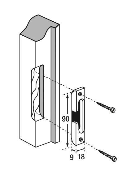 Gâche pour serrure FERCO by THIRARD, porte bois ou PVC, en applique ou à encastrer 00077037