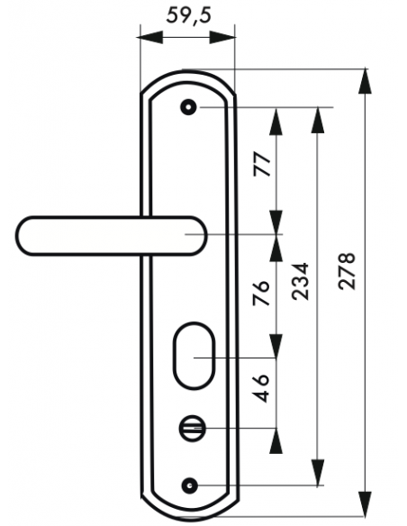 Poignée de porte d'entrée ENSEMBLE à condamnation avec plaque 00092552