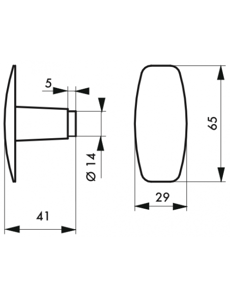 Poignée de porte d'entrée BOUTON BEQUILLE - 1 portée - Alu poli 00200480