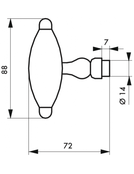 Poignée de porte d'entrée BOUTON DOUBLE FER TORSADE 00206801