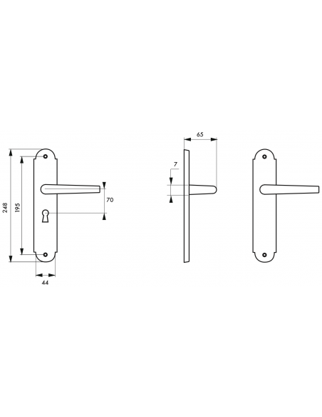 Poignée sur plaque ARTHEMIS 00543350