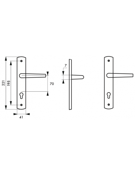 Poignée sur plaque GAIA 00543400