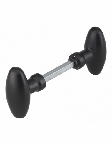 Bouton double ovoide carré 6x90mm 1 portée noir 00006802