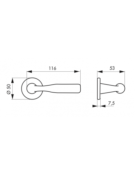 Poignée de porte intérieure Béquille double nickelé brossé/satiné 00290301