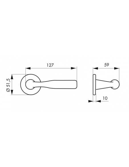 Poignée de porte intérieure Béquille double laitonnée 00290300