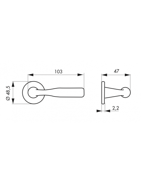 Poignée de porte intérieure Béquille double noir 00290304