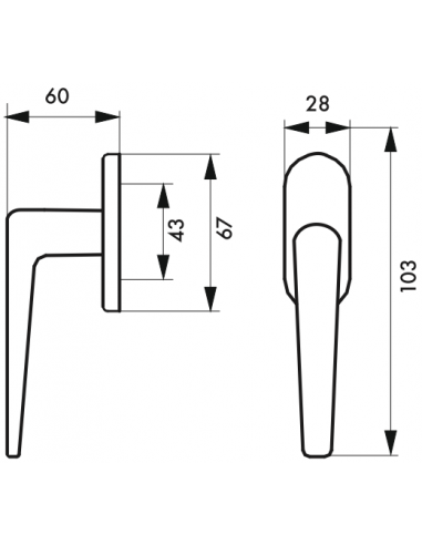 Poignée de fenêtre Bouton de fenêtre COQ noi - Thirard