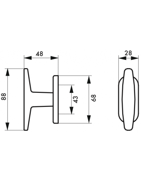 Poignée de fenêtre BOUTON FENÊTRE F2 avec vis de pose 00200473