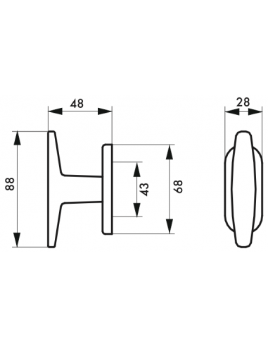 Poignée de fenêtre BOUTON FENÊTRE F2 avec vi - Thirard