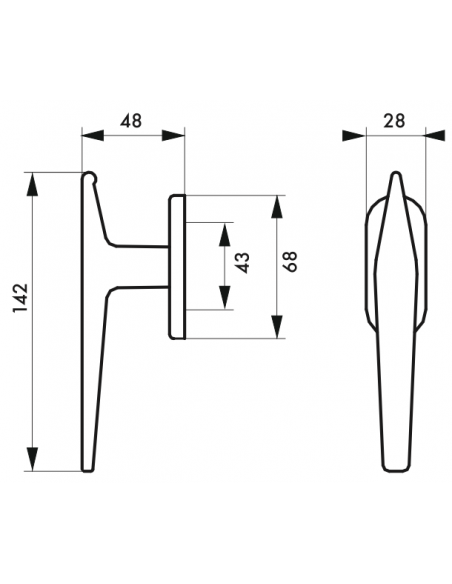 Poignée de fenêtre BOUTON FENÊTRE F2 avec vis de pose 00200473