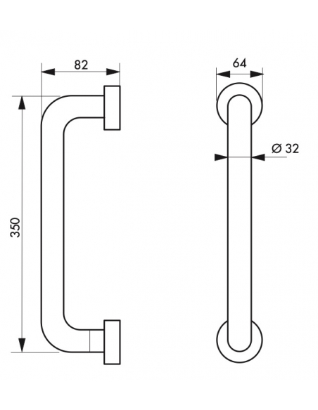 Barre de maintien ø32mm - inox brossé ou poli 00068665