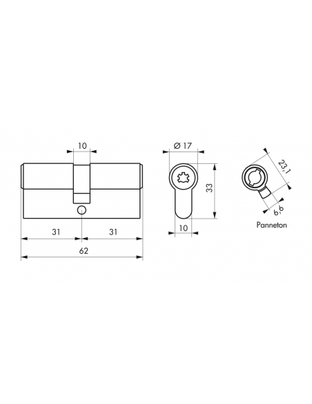 Cylindre 4 clés à pompes - SURVEYOR 00216730