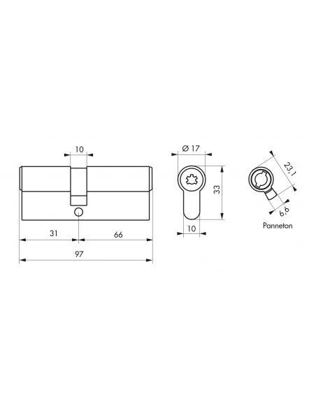 Cylindre 4 clés à pompes - SURVEYOR 00216730