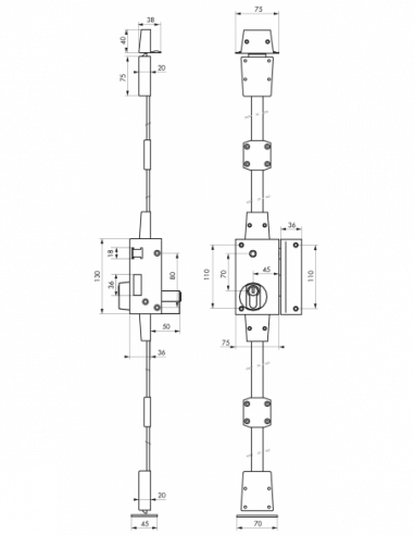 Scatola Serratura THIRARD Per Porte Da 45 Mm – A Incasso, 140x88 Mm, Cilindro Europeo, Versione Destra, In Acciaio Stampato