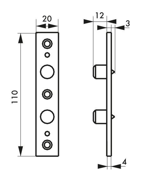Serrure en applique TARGA CP - 75 x 130 mm 00051711