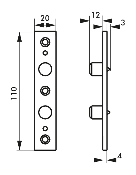 Serrure en applique TARGA CP - 75 x 130 mm 00051711