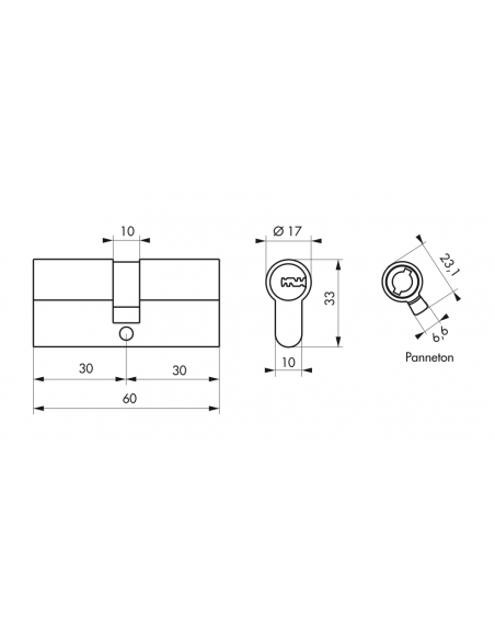Cylindre de Serrure - TRAFIC 6 - 5 clés 00217759