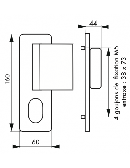 Serrure en applique BELUGA a2p* - CP TRANSIT 2 - 75 x 130 mm - 4 clés 00755110