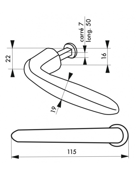 Serrure en applique BELUGA a2p* - CP TRANSIT 2 - 75 x 130 mm - 4 clés 00755110