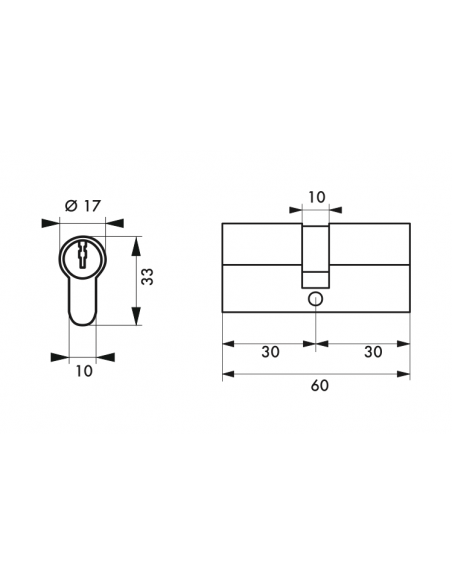 Cylindre de Serrure HG5+ avec 5 clés 00247331