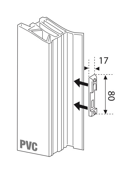 Gâche pour serrure FERCO by THIRARD, porte bois ou PVC, en applique ou à encastrer 00077037