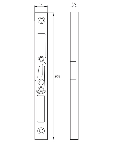Gâche pour serrure FERCO by THIRARD, porte bois ou PVC, en applique ou à encastrer 00077037