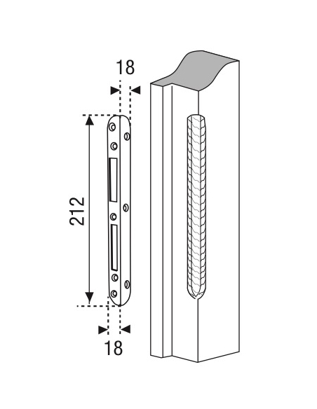 Gâche pour serrure FERCO by THIRARD, porte bois ou PVC, en applique ou à encastrer 00077037