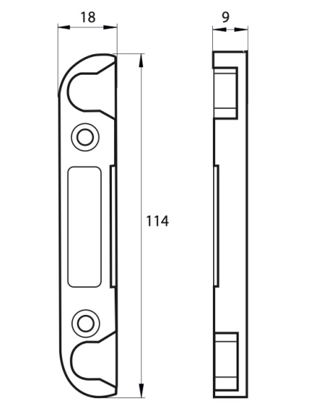 Gâche pour serrure FERCO by THIRARD, porte bois ou PVC, en applique ou à encastrer 00077037
