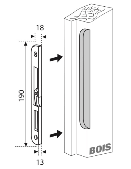 Gâche pour serrure FERCO by THIRARD, porte bois ou PVC, en applique ou à encastrer 00077037
