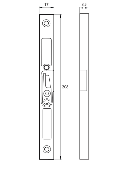 Gâche pour serrure FERCO by THIRARD, porte bois ou PVC, en applique ou à encastrer 00077037