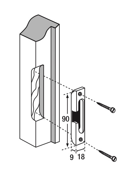 Gâche pour serrure FERCO by THIRARD, porte bois ou PVC, en applique ou à encastrer 00077037