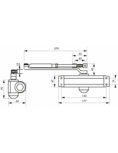 Thirard Ferme-porte hydraulique eco argent force 4