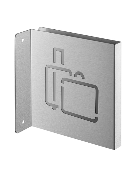 Signalétique inox brossé 120x120 mm avec retour 00362387