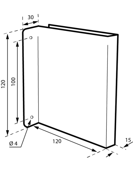 Signalétique inox brossé 120x120 mm avec retour 00362387