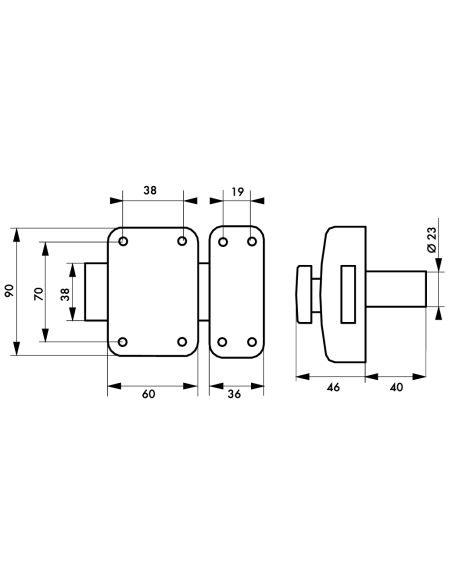 APACHE sans bouton, cylindre 40 mm époxy or 3 clés 00792530