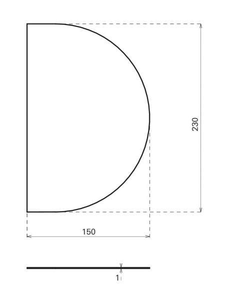 Plaque de poussée (rectangle ou demi-lune) 00022325